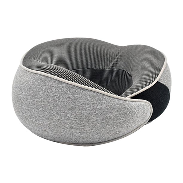 Almohadas de espuma viscoelástica para el cuello, almohada suave para la siesta, almohada para dormir de viaje, regalos para amigos, familia Gris oscuro Macarena Almohada