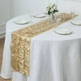 Efavormart 12"X108" Champagne 3D Leaf Petal Taffeta Fabric Table Runner ...