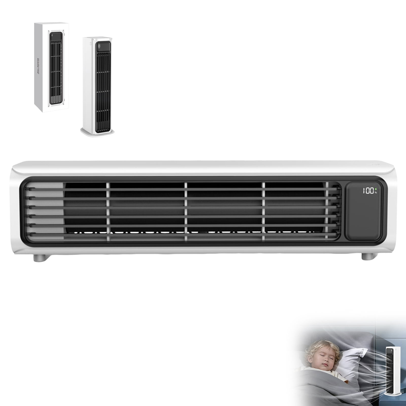Split Mini Portable Air Conditioner Without Vent Hose, Wall Mount Ductless Cooling AC Unit, Ultra Quiet 3 Speed Control Fan for Car, RV, Office, Kitchen & Bedroom