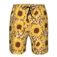thumbnail image 3 of Vsdgher Abstract Leopard Print Sunflower Men's Beach Shorts, Surfing shorts, Swim trunks, Quick Dry Swim Trunks for Surfing Beach Fun -XX-Large, 3 of 6