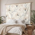 thumbnail image 3 of Beige Flowers Large Tapestry for Bedroom Wall Hanging Tapestry, Watercolor Farmhouse Botanical Floral Ceiling Backdrop Tapestries Poster Blanket Wall Decor for Teens Room Living Room Dorm 100" x 59", 3 of 8
