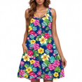 thumbnail image 5 of Womens Summer Dress Summer Dress for Women Women's Casual Gradient Sleeveless Crewneck Print Dress O Multicolor S, 5 of 6