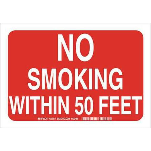No Smoking Sign, Brady, 123915, 7"Hx10"W