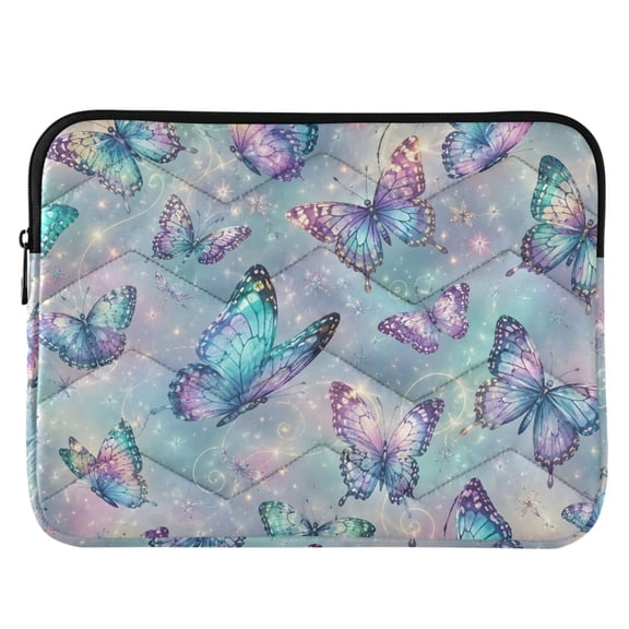 ALAZA Glittery Butterfly Pattern Laptop Sleeve Case for 13-14 Inch Computer Cover Bag Medium