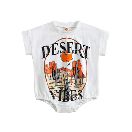 

jaweiwi Baby Toddler Boys Girls Summer Romper 0 3M 6M 12M 18M 24M Short Sleeve Round Neck Cartoon Letter Print Bodysuit