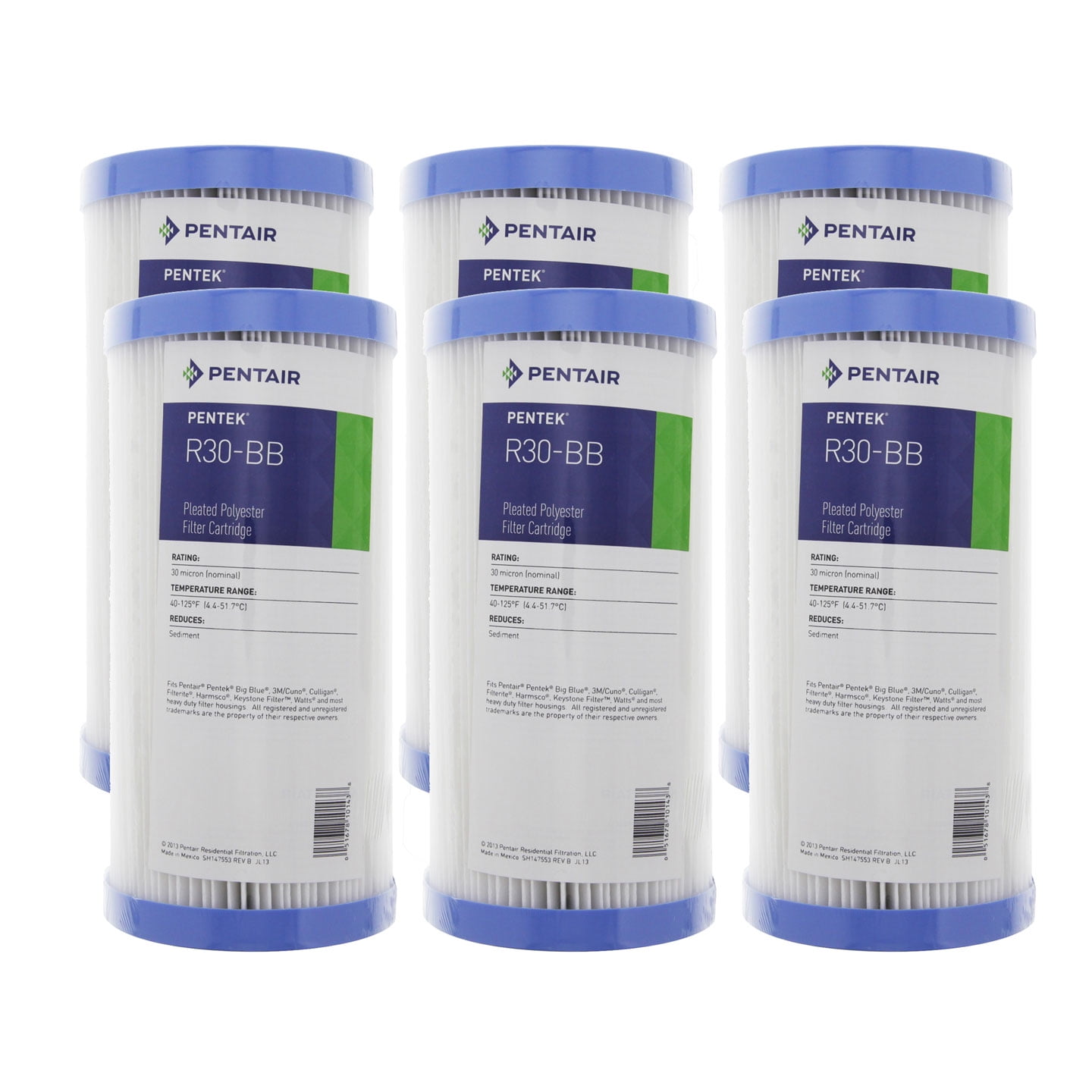 Fits Pentek R30-20BB Comparable 20x4.5 30 Micron Sediment Water Filter 6 Pack 