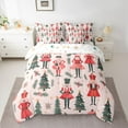 thumbnail image 3 of Homewish Merry Christmas 7pcs Bedding Comforter Set,Red Nutcracker Soldier Queen Bedding Sets,Cartoon Xmas Tree Queen Sheet Sets For Child,Breathable Home Decor Reversible, 3 of 9