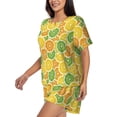 thumbnail image 3 of Womens Pajama Sets With Pocket, Lemon colorful print Lounge Sets Short Sleeve Sleepwear PJ Sets for Women, 3 of 6
