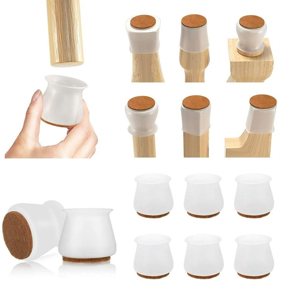 TRENZADO 16 Pcs Chair Leg Protectors for Hardwood Floors, Silicone Furniture Leg Caps Protection Cover Pad for Protecting Wood Floors from Scratches and Noise, Smooth Moving for Chair Feets