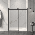 thumbnail image 2 of 56-60" W x 72" H Frameless Sliding Shower Door, 5/16" Tempered Glass, Matte Black, 2 of 10