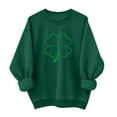 thumbnail image 2 of Craaazy Women's St Patricks Long Sleeve Shirts Round Neck Green Comfy Shamrock Tops, 2 of 6
