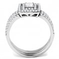 thumbnail image 3 of 1.25 Ct Princess Cut CZ Halo Engagement Wedding Ring in Stainless Steel, 3 of 5