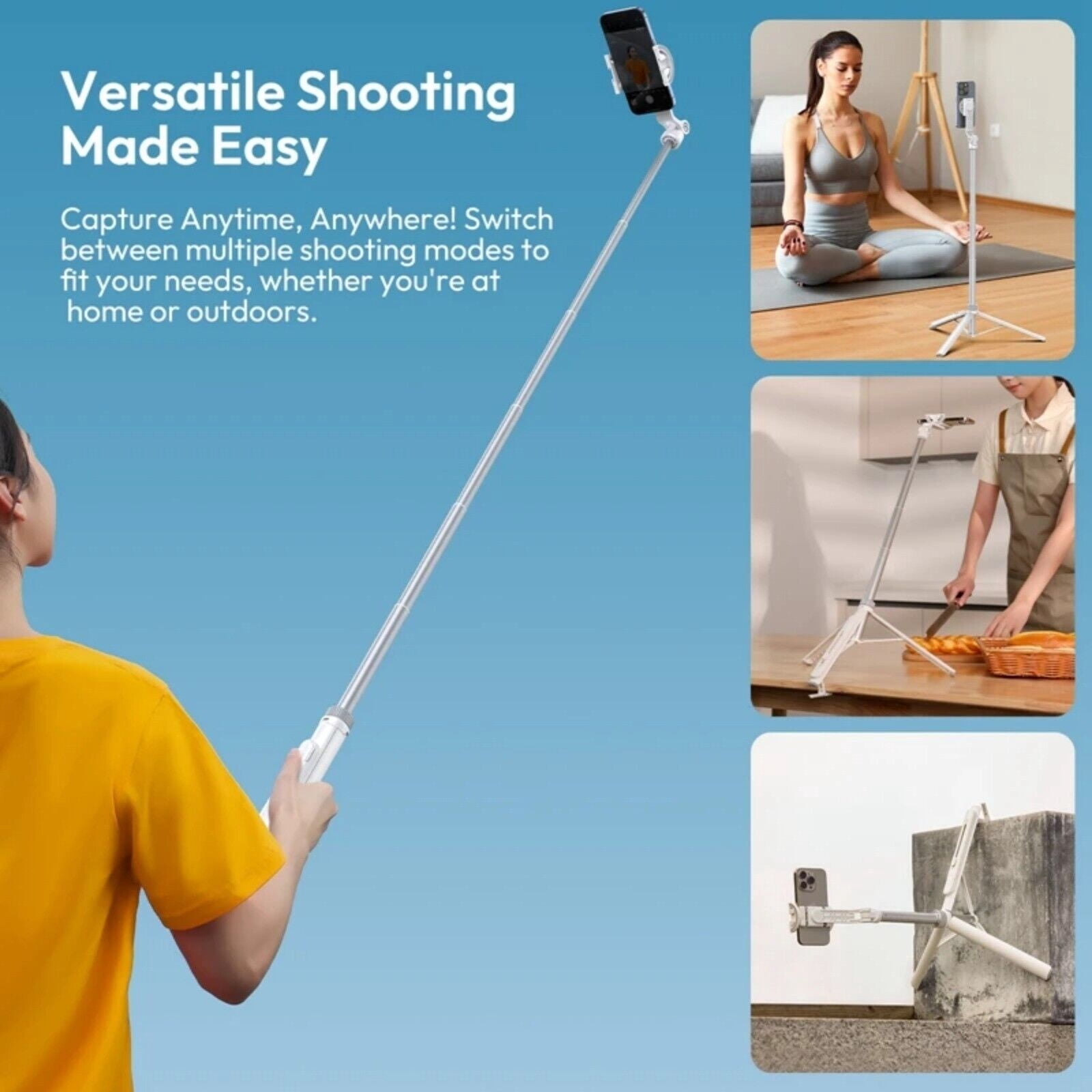 Ulanzi TT88 Overhead Selfie Stick Wireless Tripod with MagSafe Clip for iPhone 16-13 Adjustable 30m Reach, 270° Tilt, 360° Rotation, Lightweight&Portable for Vlogging, Photography and Video Creation