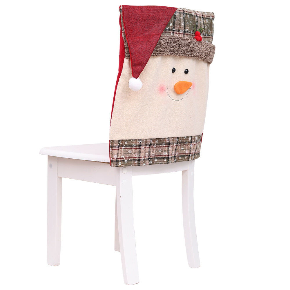 Christmas Chair Covers Red Burlap Plaid Chair Back Cover