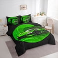 thumbnail image 3 of jejeloiu Sport Car 7-Piece Twin Bedding Sets,Speed Game Bedding Comforter Set,Green Black Sheet Sets For Boys Teens,Super Cozy Room Decor Reversible, 3 of 8