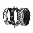 thumbnail image 2 of Juego de 3 pulseras anchas rock multifuncionales para parejas de 8,6 pulgadas de largo, 2 of 10