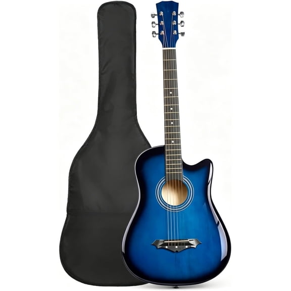 FASCK 38 Inch Acoustic Guitar with Gig Bag for Beginner, Dark Blue