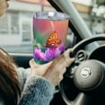 thumbnail image 6 of Balery Wild flowers of clover and butterfly Pattern 20oz Insulated Car Cup with Dual Drink Lids, Stainless Steel Travel Mug Eco-Friendly and Leak-Proof-Without Straw, 6 of 8