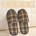 thumbnail image 2 of Fotbe khaki coffee plaid Pantuflas Peludas para Mujer con Estampado, Zapatillas de Peluche, Zapatos de Invierno para Casa, Uso Interior y Exterior-Large, 2 of 8