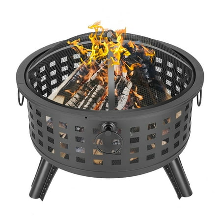 Ubesgoo 26 Steel Round Fire Pit Patio Heater Patio Outdoor With