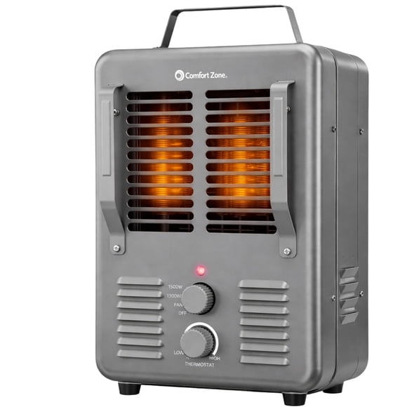 Comfort Zone CZ798 1,500-Watt Milkhouse Style Electric Portable Utility Heater with Adjustable Thermostat, Overheat Prot