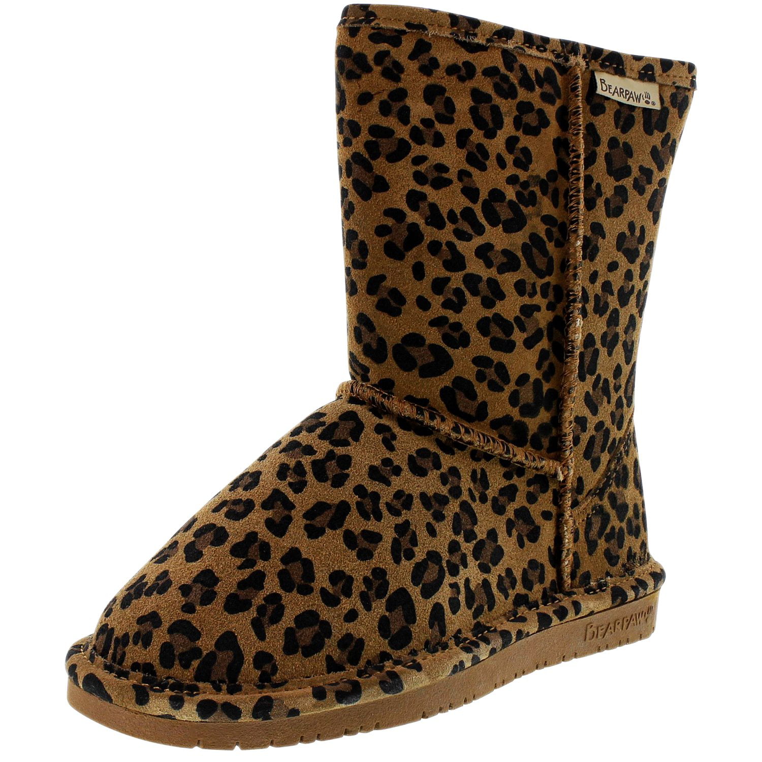 Bearpaw Women s Emma Short Hickory Leopard Ankle-High Suede Boot - 6M