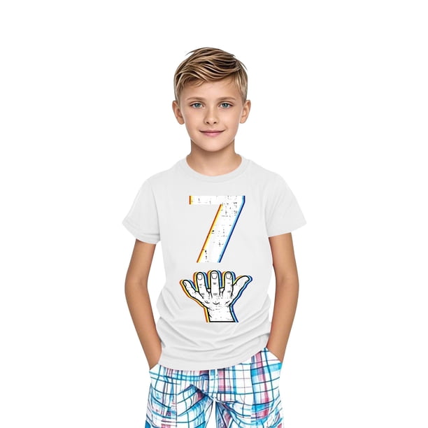 Blusas y camisas de manga corta con cuello redondo para niños pequeños, niños y niñas, camisetas estampadas de moda, lindas camisetas de manga corta con cuello redondo y estampado, blusa para niña