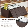 thumbnail image 5 of ZENY 30" Folding Storage Ottoman Bench Entryway MDF PVC Faux Leather Finish, Brown, 5 of 8