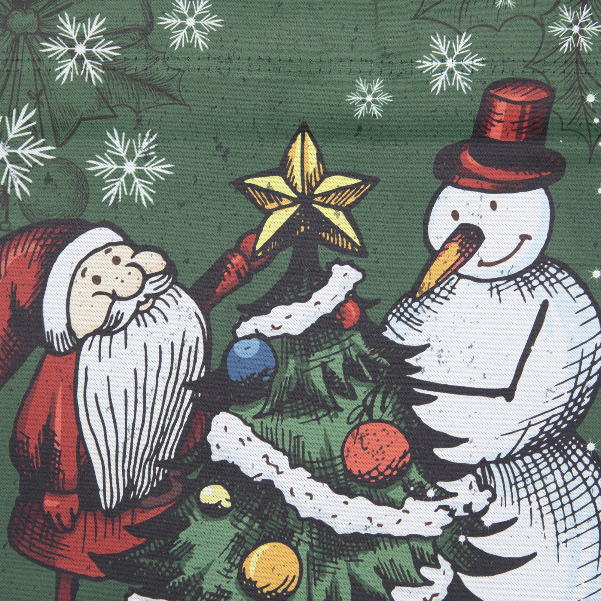 Merry Christmas Santa and a Snowman Garden Flag 12.5" x 18"