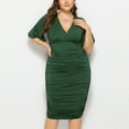 thumbnail image 5 of Xihbxyly Womens Dress Fashion Solid Color Off the Shoulder Cocktail-Length Dress Leisure Slim Fit Elbow-Length Dresses, 5 of 6