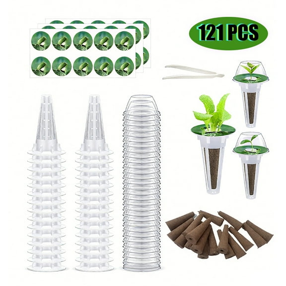 121 pack Garden Seed Pods Grow Anything Kit with Accessories Sponge Dome
