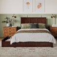 thumbnail image 3 of Madison Queen Platform Bed with Matching Footboard & Storage Drawers in Walnut, 3 of 12