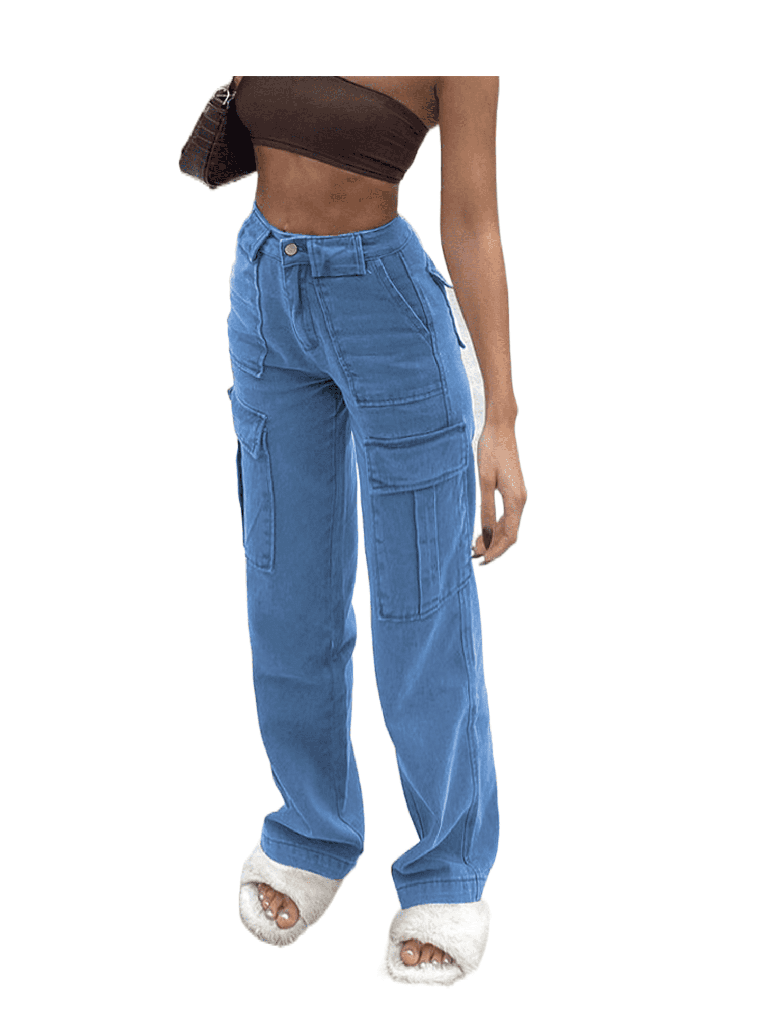 Vintage Cargo Pants Baggy Jeans Women Overalls Fashion 90s Streetwear Big  Pockets Wide Leg High Waist Loose Y2k Grunge Trousers  sdrcomec