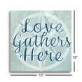 thumbnail image 3 of Love Gathers Here Mint Geometric 12 x 12 Glass Wall Hanging Sign, 3 of 4