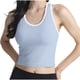 thumbnail image 1 of Tops Verde Oscuro para Mujeres Alta Elasticidad Ribbed Seamless Running Sports Top con Cojín de Pecho Integrado Daily, 1 of 7