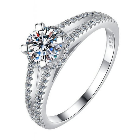 Split Shank Halo Women's Engagement Ring 1.9 Ct Radiant Cut Diamond 14K White Gold Over