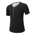 thumbnail image 4 of Lanyiu Mens Big & Tall Sweat Shaper Top Zip Up Crew Neck Short Sleeve Tops Tee Sauna Shirt for Gym, Workout, 4 of 6