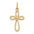 thumbnail image 1 of 14K Yellow Gold Gold Polished Small Ribbon Cross Pendant, 1 of 2
