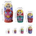 thumbnail image 5 of Muñecas anidadas rusas Matryoshka Juego anidado de apilamiento de madera 7 piezas Juguetes hechos a mano para niños Regalo de Navidad para niños. Afortunado Sencillez, 5 of 5