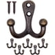 thumbnail image 1 of Ganchos dobles antiguos macizos, ganchos para guardarropa, ganchos para toallas, ganchos para ropa, ganchos de hierro, diseño de bronce de latón, casa de campo vintage retro, juego de 5., 1 of 5