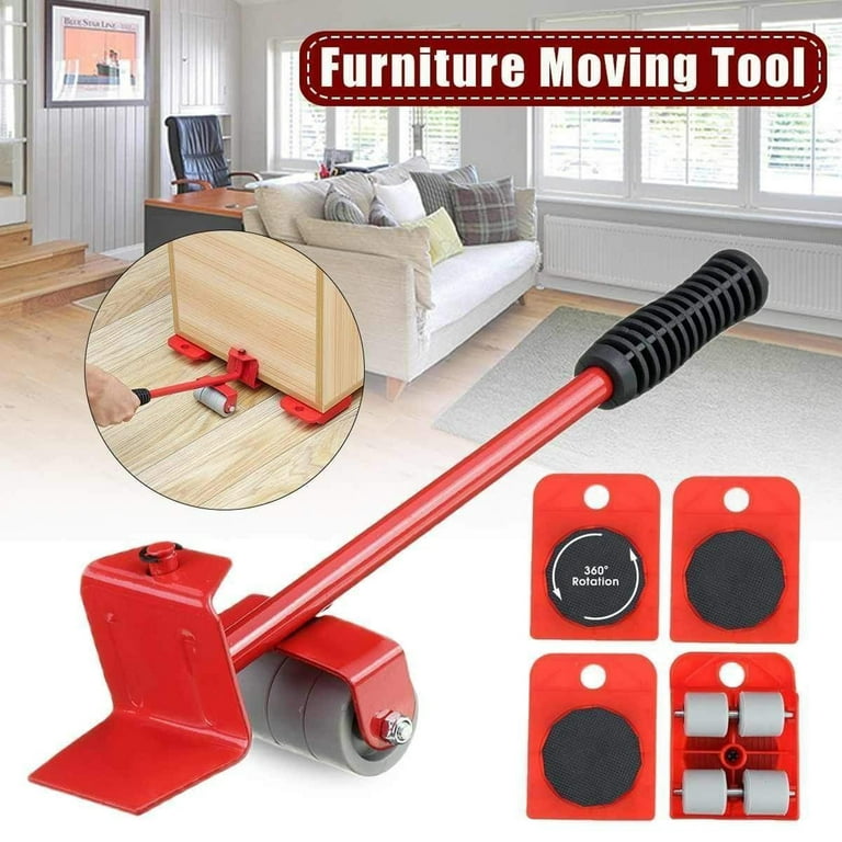 Furniture Lifter Rollers, Gravity Heavy Furniture Appliance Lifter Mobile  Mover Sliders Dolly Rollers Arm Tool Set with 4 Sliders for 360° Easy Moving