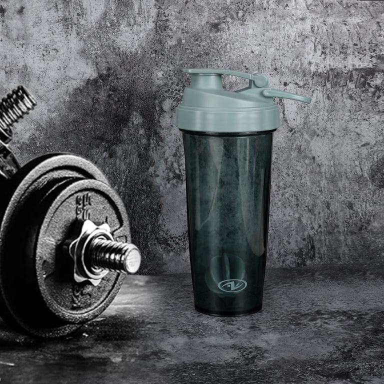 Athletic Works Shaker Bottle, 24oz Gray BPA Free Tritan Leak-Proof Protein Shake Cup