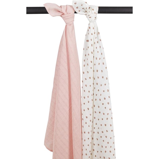 Baby Mini Panther Swaddle - Pañuelos para Envolver (2 Unidades, 100% algodón, absorbentes y de Secado rápido, multinción), Color Rosa Suave