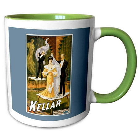 

Vintage Harry kellar Greatest Wonder Gone Illusion Magician Poster 11oz Two-Tone Green Mug mug-114157-7