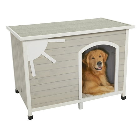 Eillo Folding Outdoor Wood Dog House, No Tools Required for Assembly | Dog House Ideal for Large Dog Breeds