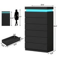 thumbnail image 5 of Afuhokles Black Tall Dresser Wood 6 Drawer Dressers for Bedroom with LED Light, Wood Chest of Drawers Storage Cabinet., 5 of 6