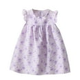 thumbnail image 2 of Alkepwun Baby Girl Clothes Toddler Girls Cotton Dresses Summer Ruffle Fly Sleeve Casual Sundress Flower Animal Print Cute Outfit for Kids 6M-10Y, 2 of 3