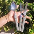 thumbnail image 6 of Stainless Steel Western Tableware Set, Classic Dinner Set, Knife, Fork, Manual Mosaic Rhinestones, Dinnerware, 3 Pieces (1), 6 of 6