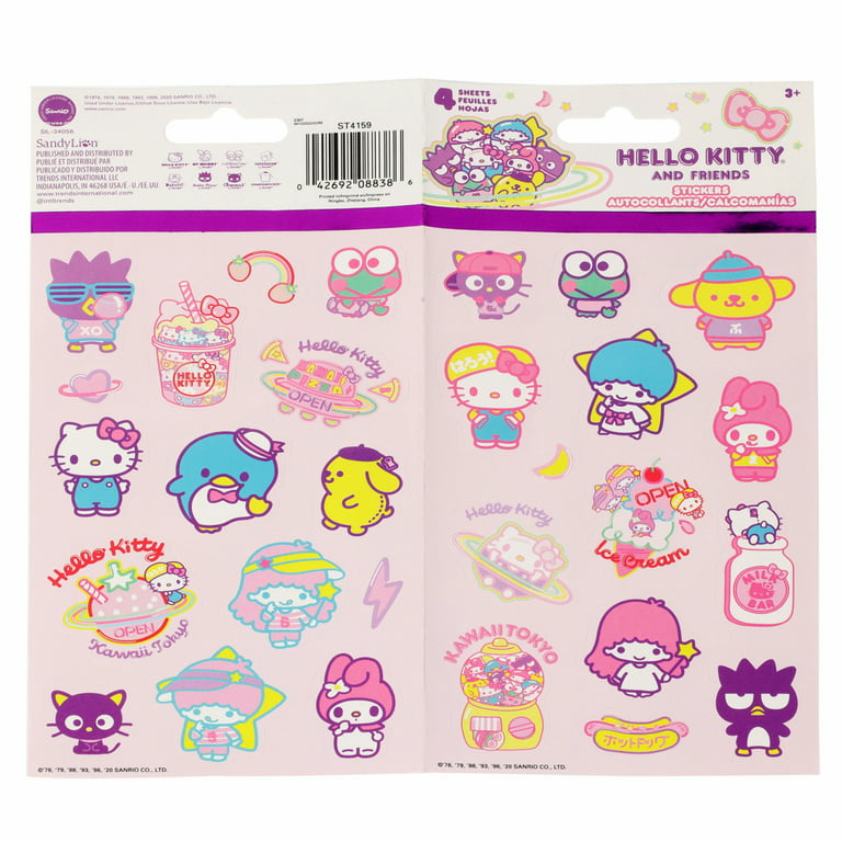Hello Kitty 4pc Cute Sticker Sheets Kids Art Supplies Ages 3 and ...