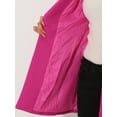 thumbnail image 5 of Unique Bargains Women's Turn Down Collar Buttoned Casual Mid-Long Winter Coat M Hot Pink, 5 of 6